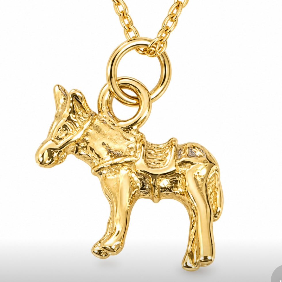 14 Karat Yellow Gold 'Little Greek Donkey' 3 Dimensional, Fine Details, Hard Worker!