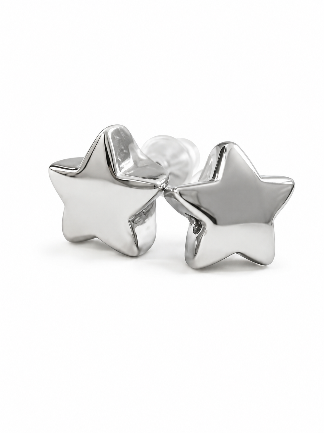 14 Karat White Gold Tiny Super Star Earrings