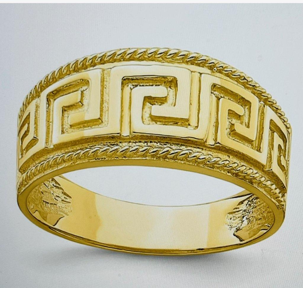 Classic Greek Key Ring 14kt Yellow Gold – Vivian Paul Anton