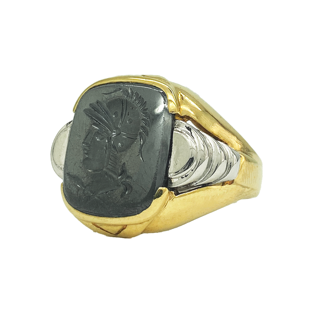 Vintage Hematite Intaglio Ring – Vivian Paul Anton Jewelry Design