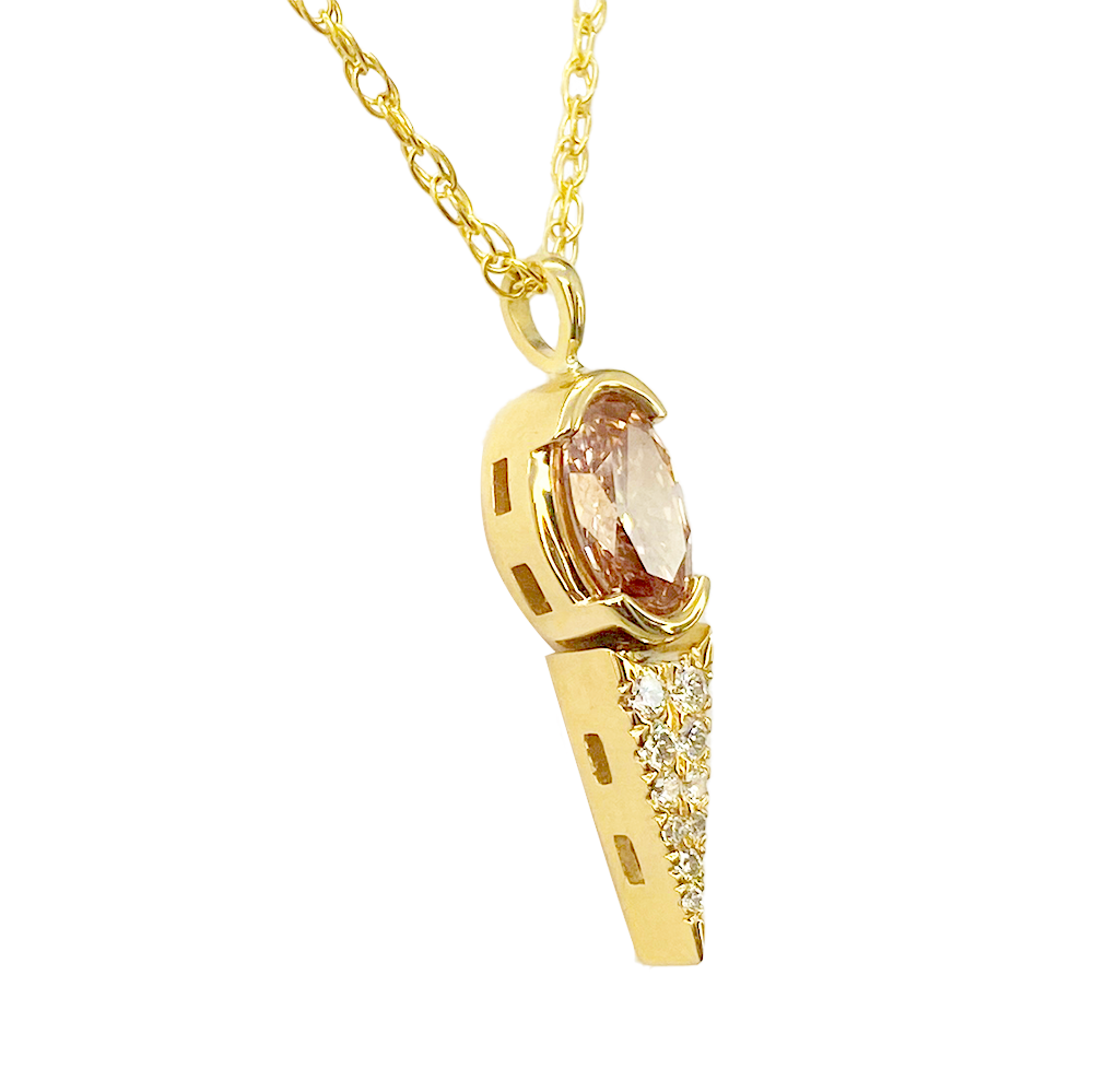 Pink & White Diamond Custom Pendant