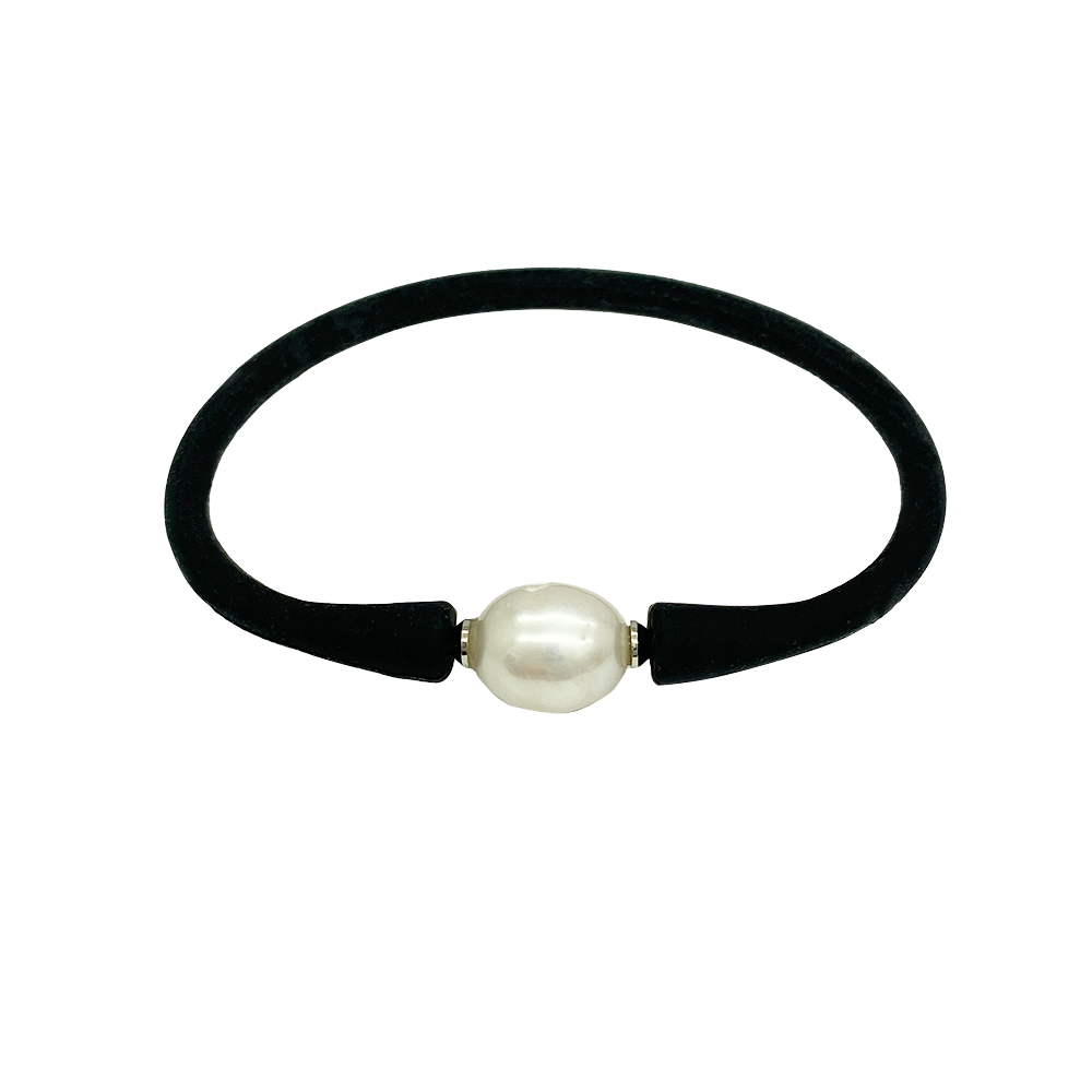 Freshwater Pearl Bracelet with Silicone Band