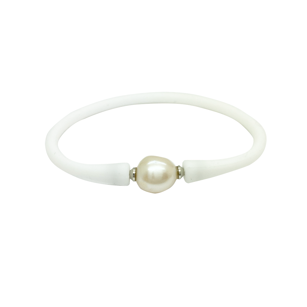 Freshwater Pearl Bracelet with Silicone Band