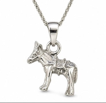 Sterling Silver 925 'Little Greek Donkey' is 3 Dimensional with Great Detail. From Greece!