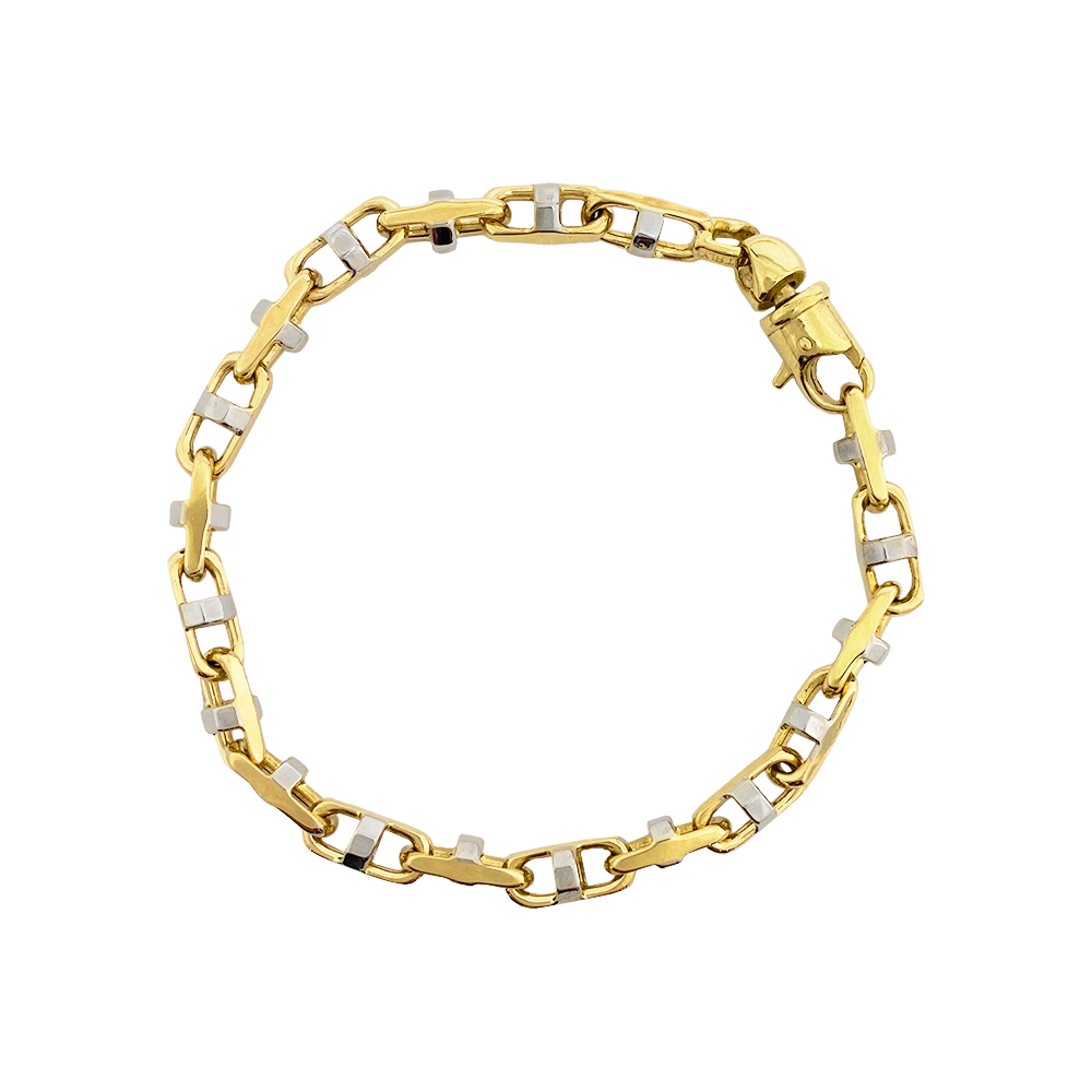 Fancy Link Bracelet - 14kt Two Tone