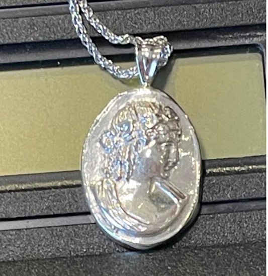 Sterling Silver Leto Cameo Pendant with Silver Chain