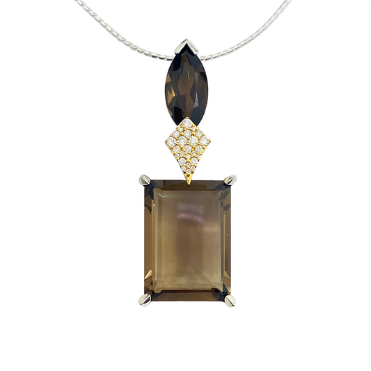 Custom Designed Quartz & Diamond Statement Necklace
