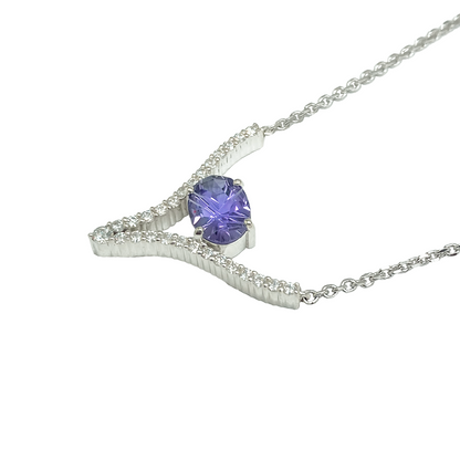 Amethyst & Moissanite Sterling Silver Necklace