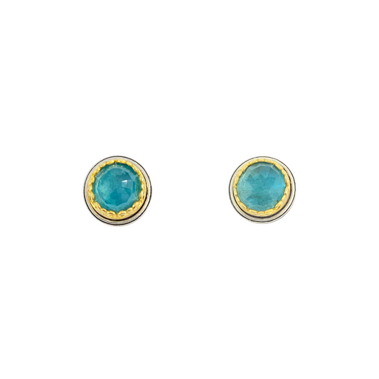 Two Tone Blue Glass Earrings, Post Style