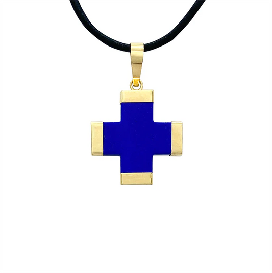 Lapis 14kt Yellow Gold Cross