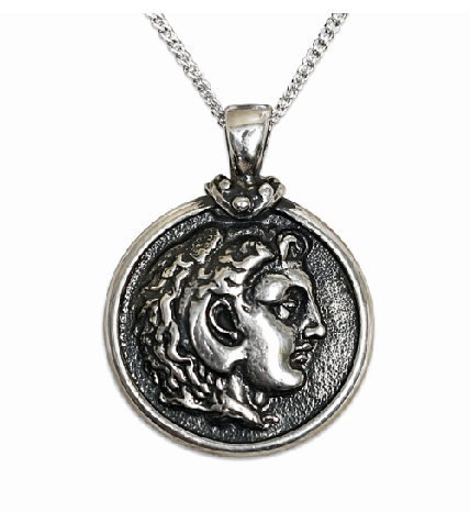 Two Sided Alexander the Great Pendant - Sterling Silver