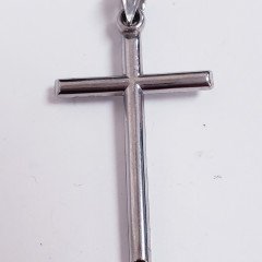 Polished Sterling Silver Cross Pendant