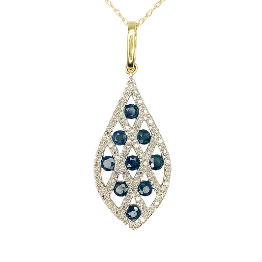 Blue Sapphire & Diamond Pendant