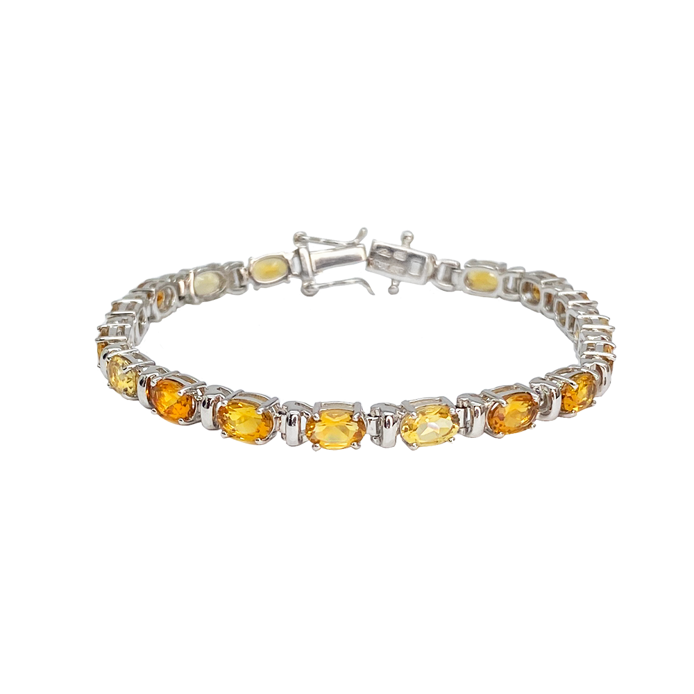 Citrine Gemstone Sterling Silver Bracelet