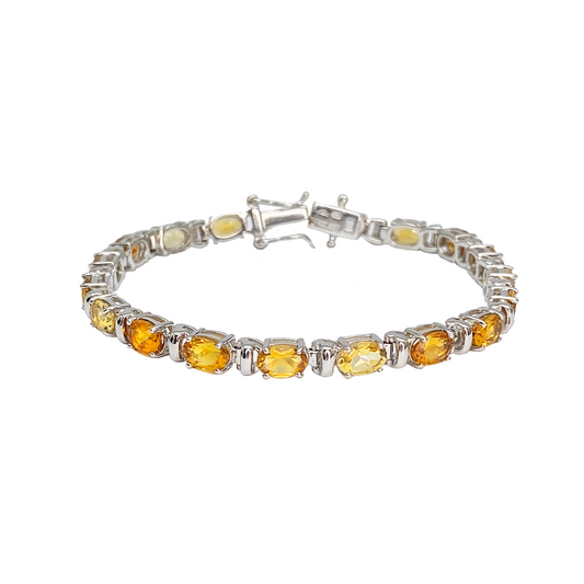 Citrine Gemstone Sterling Silver Bracelet