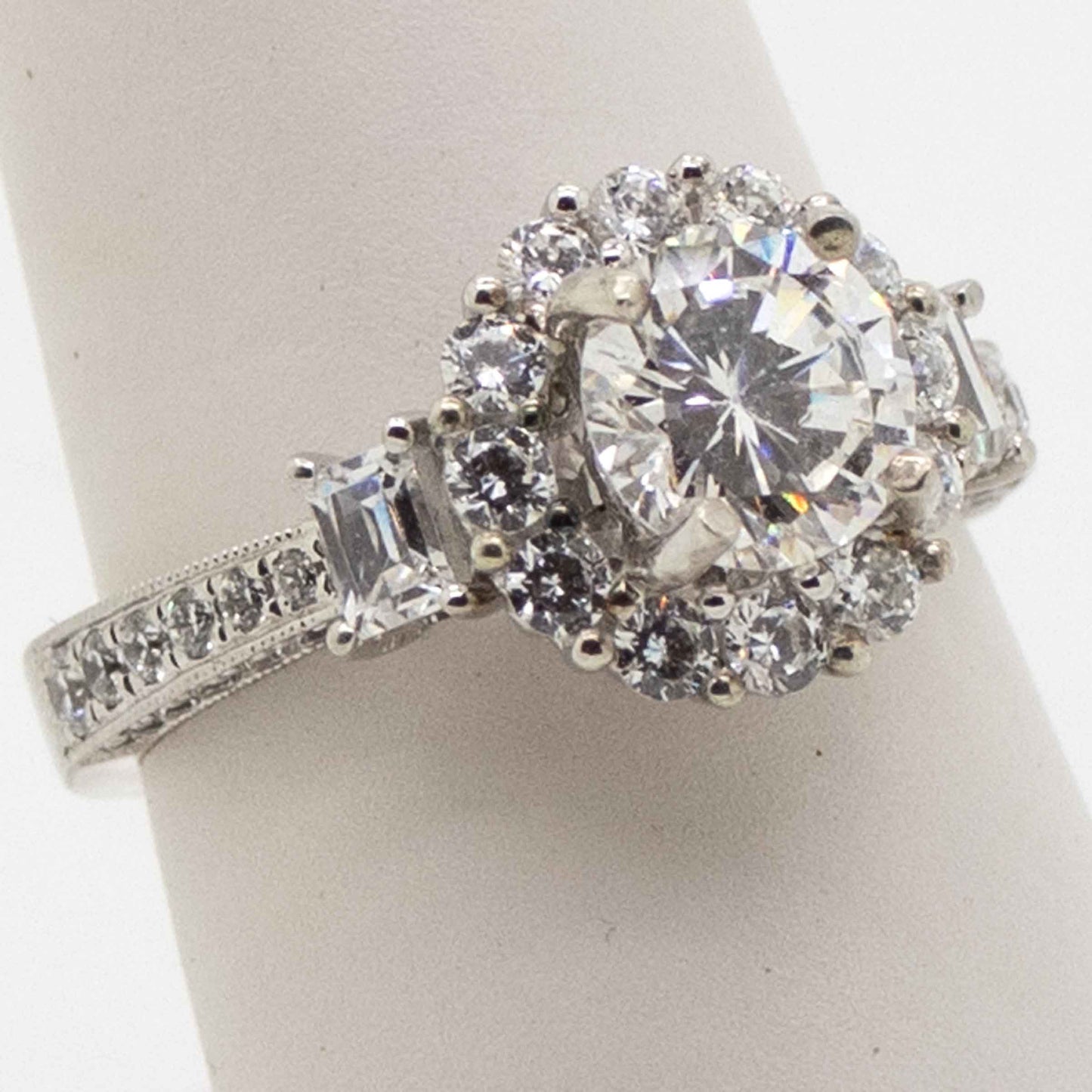 Halo Engagement Ring Mounting - 14kt White Gold
