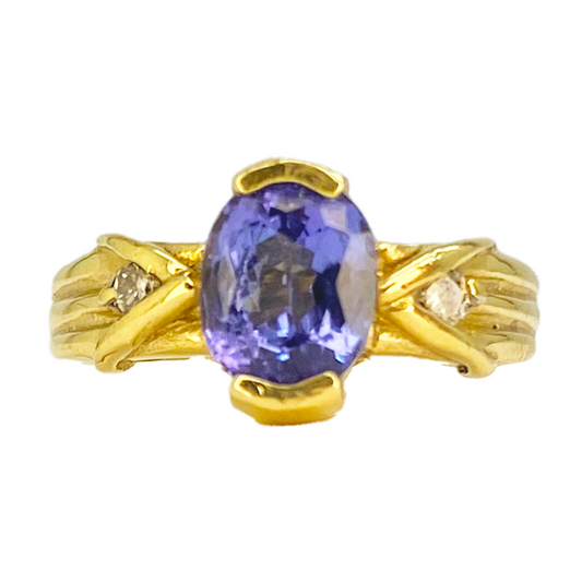 Tanzanite & Diamond 14kt Ring