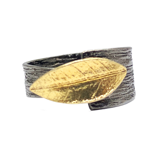 Olive Leaf Two Tone Ring