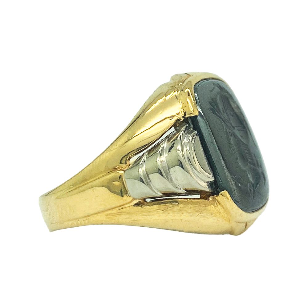 Vintage Hematite Intaglio Ring