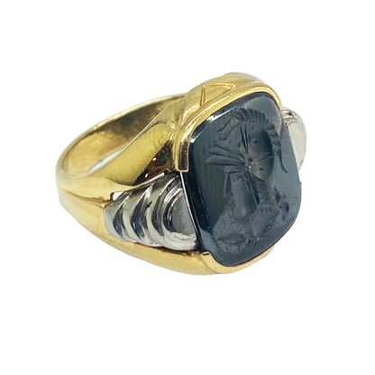 Vintage Hematite Intaglio Ring