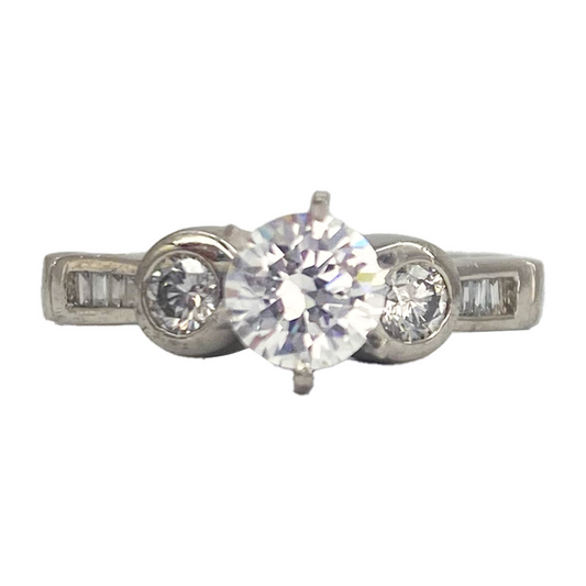 Platinum Diamond Engagement Mounting, .35ct Total Diamond Weight
