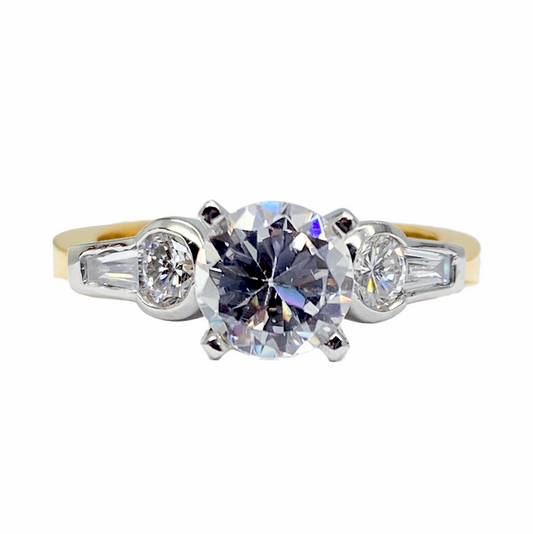 Platinum/18kt Ring Mounting with Diamonds .50cttw
