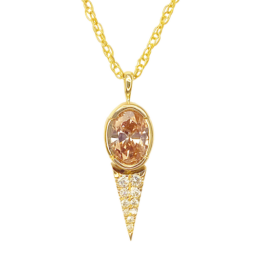 Pink & White Diamond Custom Pendant