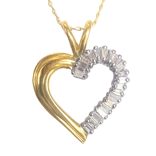Diamond Baguette Heart Necklace