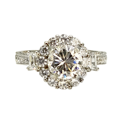 Halo Engagement Ring Mounting - 14kt White Gold