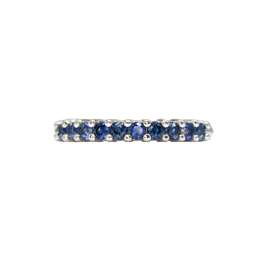 Blue Sapphire Band, 10 - 3mm Stones, 14 karat