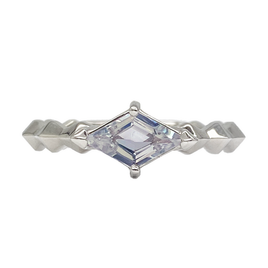 Light Blue "Kite" Cut Madagascar Sapphire Ring