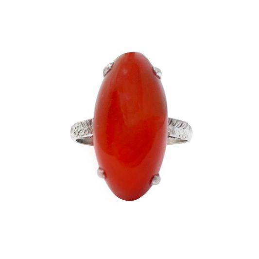 Cabachon Carnelian Vintage 14kt Ring