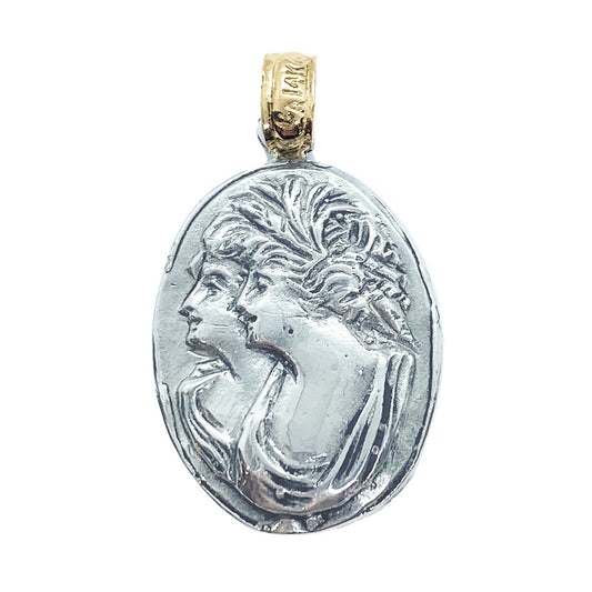 Demeter & Persephone 2 Tone Pendant, Sterling Silver & 14kt GR123X