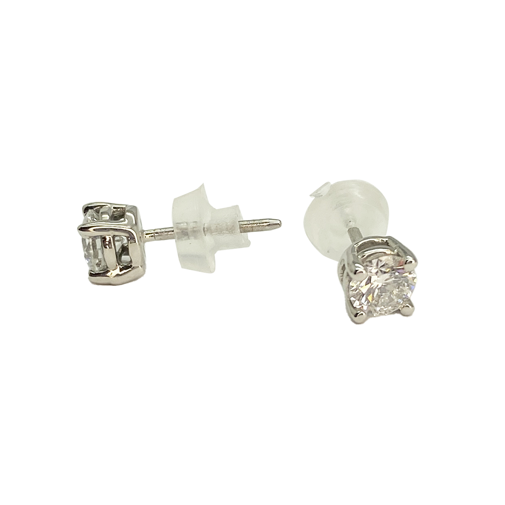 Lab Grown .80 carat total weight Diamond Solitaire Earrings
