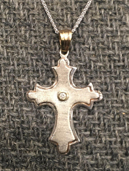 George's Cross, 14kt Gold with Diamond