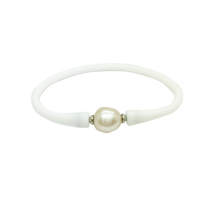Freshwater Pearl Bracelet with Silicone Band